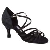 Latin női tánccipő Kiszélesedő sarokkal: Freed of London Lois model - Black (Fekete)